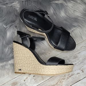 Michael Kors Black and Tan Wedges